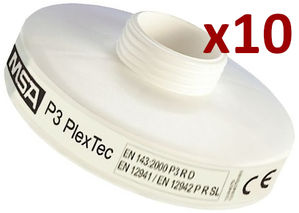 LOT DE 10 - Cartouche filtrante P3 - pour masques et demi-masques avec support filtre EN148-1 (Scott PRO2000, ProFlow SC, SGE46, MSA...)