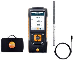 Kit Testo 440 avec sonde filaire télescopique de vitesse d´air à fil chaud - Appareil multifonction - bluetooth, USB