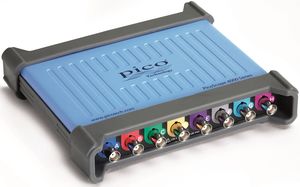 Oscilloscope USB 8 voies, 20MHz, 80MEch/s, 256Mpts, 12 bits + générateur arbitraire 14 bits, USB 3.0
