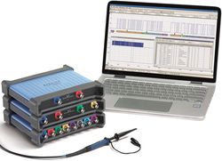Oscilloscope USB 8 voies, 20MHz, 80MEch/s, 256Mpts, 12 bits + générateur arbitraire 14 bits, USB 3.0